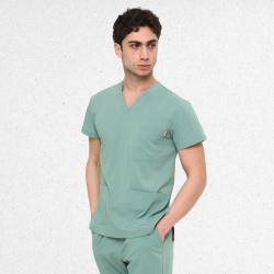 İkon BELİNDA Çağla Yeşili Doktor Hemşire Likralı Erkek TEK ÜST, İkon Medikal | Doktor ve Hemşire Forması, Medikal Giyim