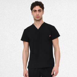 İkon LİNDA Siyah Erkek Doktor Hemşire Likralı TEK ÜST, İkon Medikal | Doktor ve Hemşire Forması, Medikal Giyim