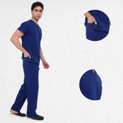 İkon LİNDA Sax Mavi Doktor Hemşire Likralı Erkek Takım, İkon Medikal | Doktor ve Hemşire Forması, Medikal Giyim,