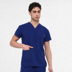 İkon LİNDA Sax Mavi Doktor Hemşire Likralı Erkek TEK ÜST, İkon Medikal | Doktor ve Hemşire Forması, Medikal Giyim