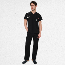 İkon LİNDA Siyah Erkek Doktor Hemşire  Likralı  Takım, İkon Medikal | Doktor ve Hemşire Forması, Medikal Giyim, Cerrahi Üniforma