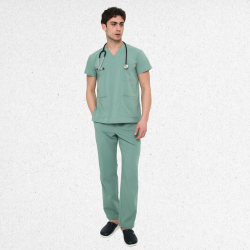 İkon LİNDA Çağla Yeşili Doktor Hemşire  Likralı Erkek Takım, İkon Medikal | Doktor ve Hemşire Forması, Medikal Giyim